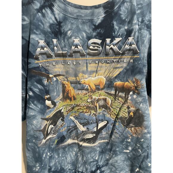 VTG Alaska The Last Frontier Tie Dye Canada Quality Goods Sealife Center Sz M - Picture 2 of 9